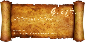 Gábriel Áron névjegykártya